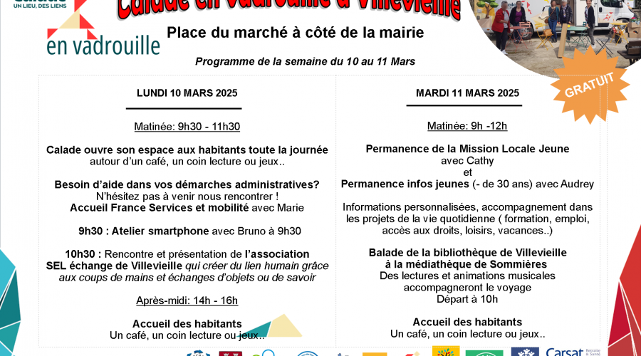 programme du calade en vadrouille