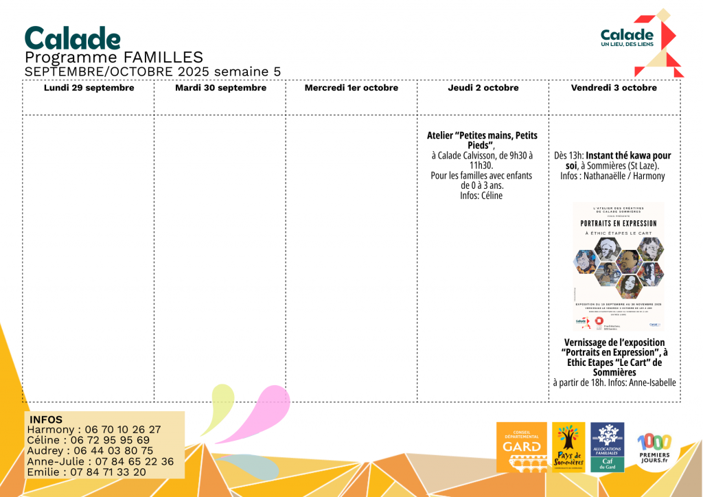 programme septembre