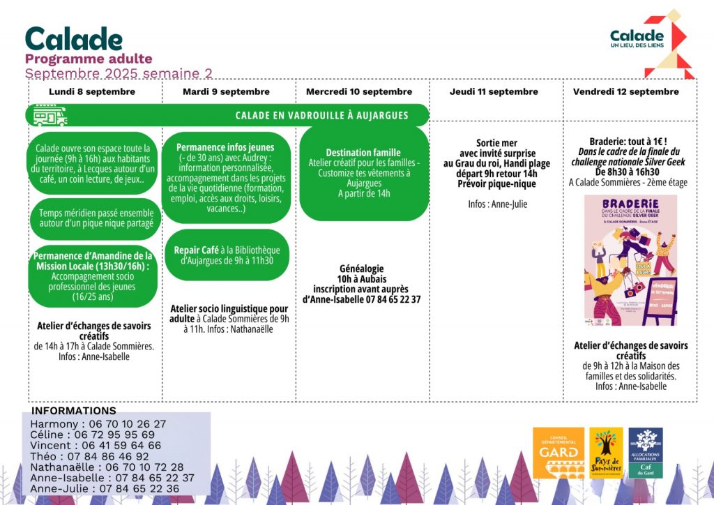 programme septembre