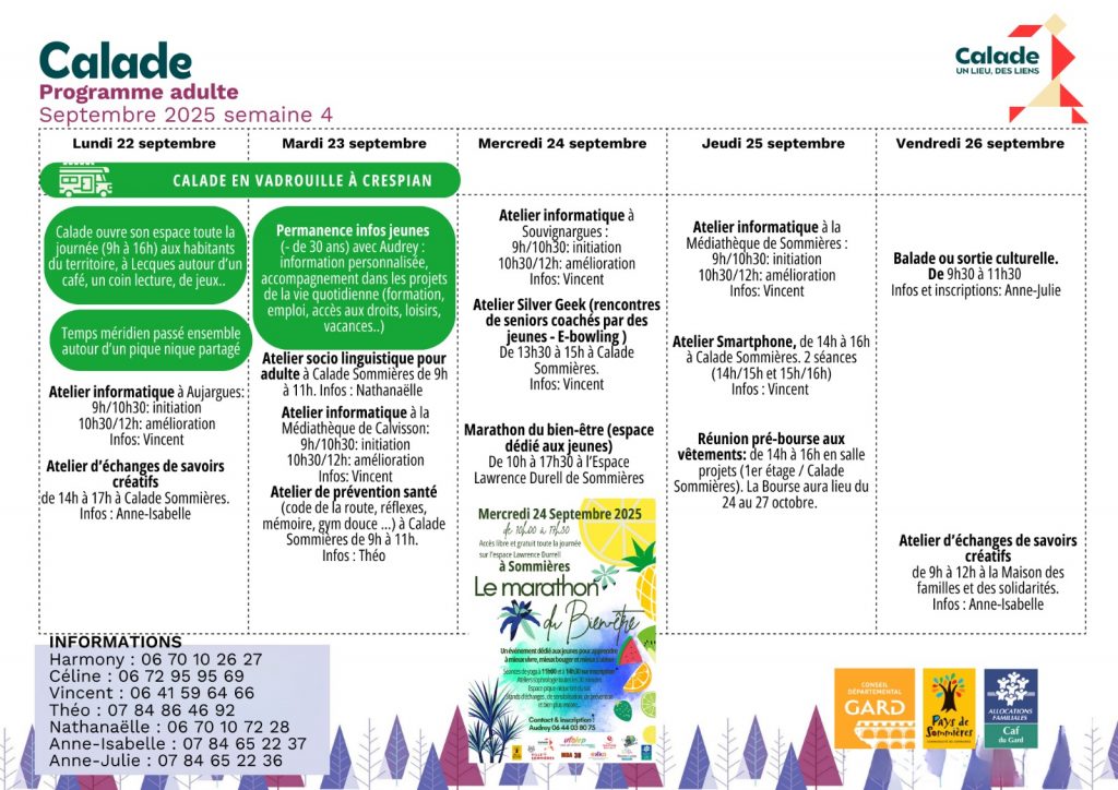 programme septembre