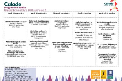 programme septembre