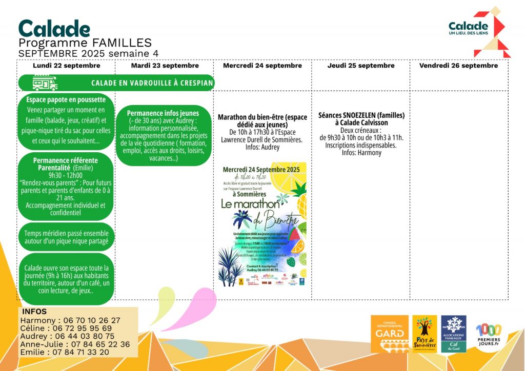 programme septembre