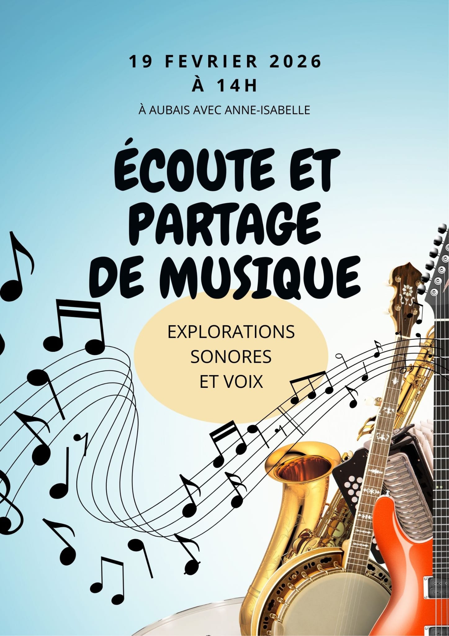 Atelier sonore à Aubais - Écoute et partage de musique