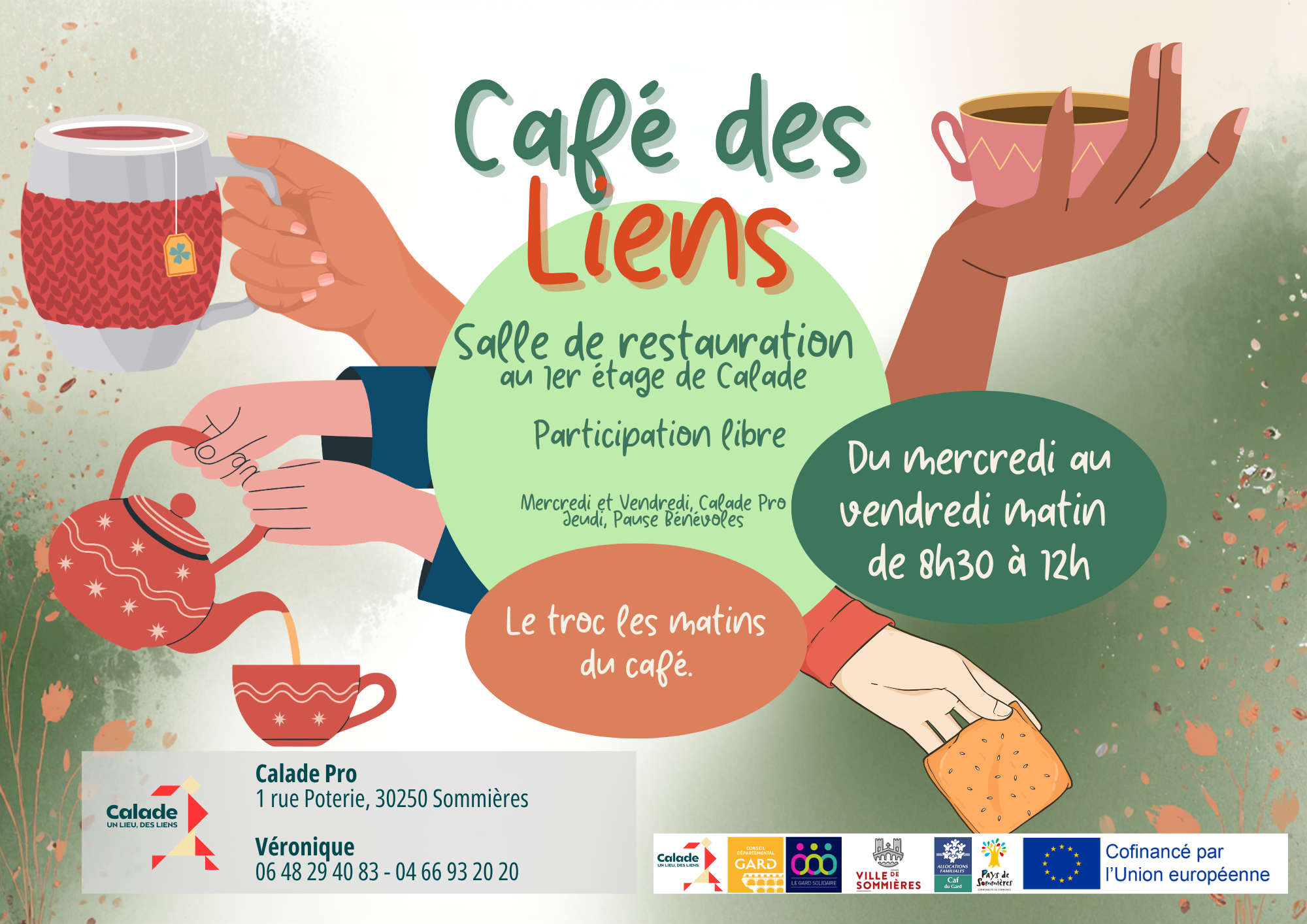 Affiche des ateliers du Café des Liens – Calade Pro